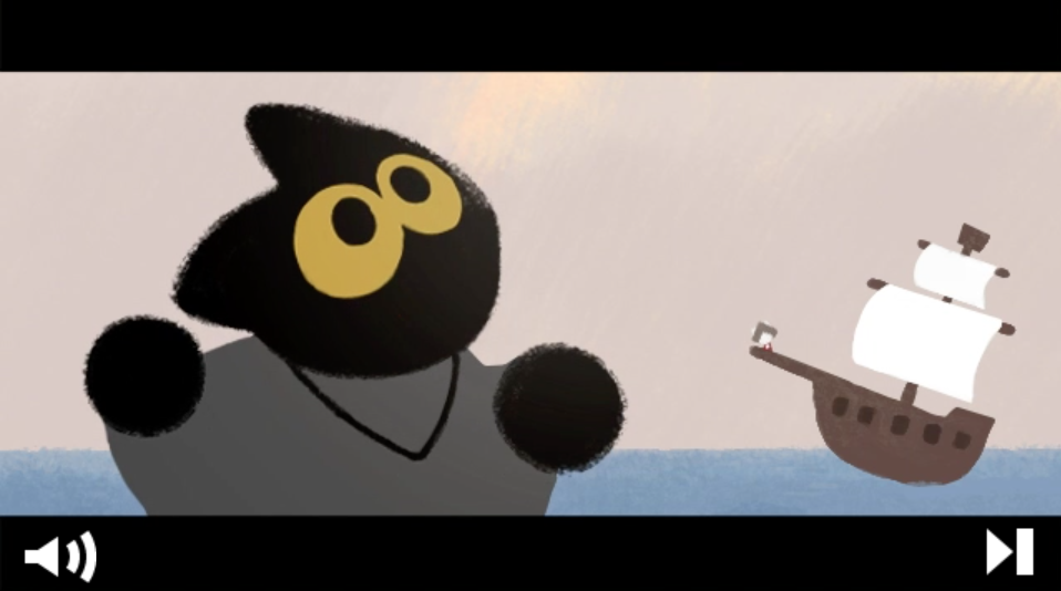 Momo the Cat is back for the 2020 Halloween Google Doodle