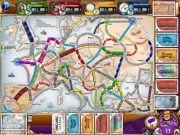 The board game Ticket to Ride