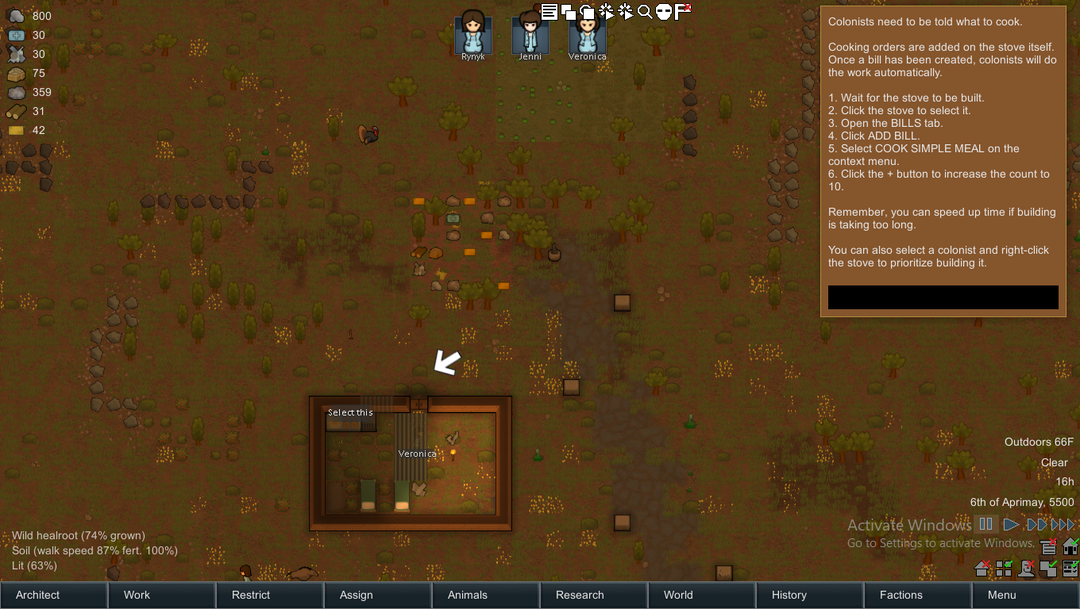 rimworld how to cook