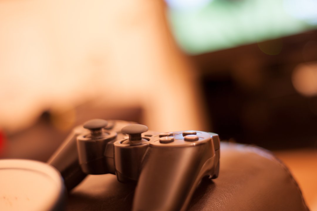 video game controller on couch